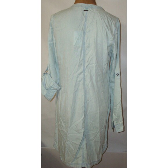 New Womens NWT PrAna Shirt Dress Light Blue Aliki Button S Soft Long 3/4 Sleeve - Picture 5 of 9